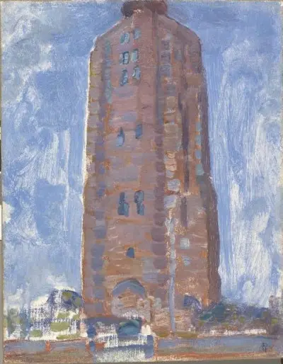 Lighthouse at Westkapelle in Brown, 1909 Piet Mondrian